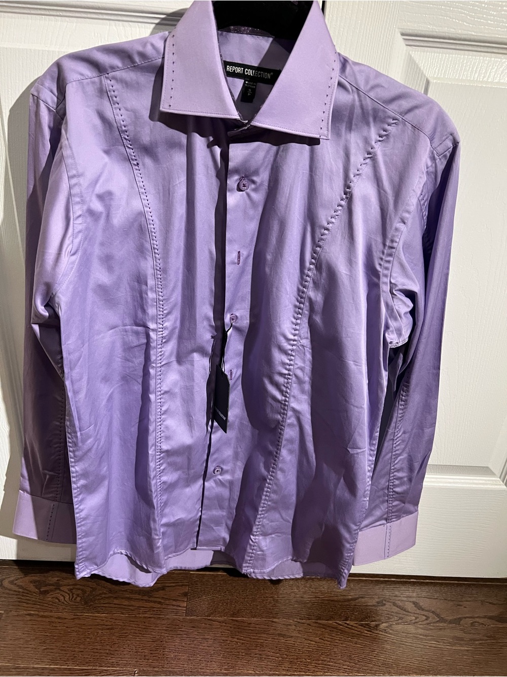 Report Collection Lavender Purple Men's Dress Shirt